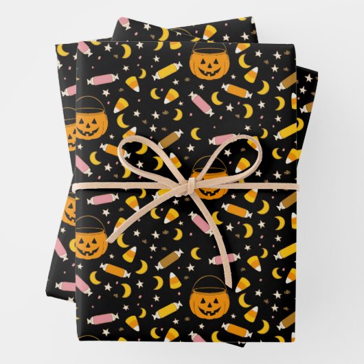 Trick or Treats Spooky Seizoen Retro Halloween Inpakpapier Vel (In situ)