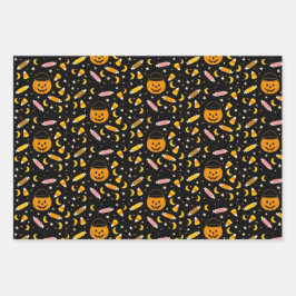 Trick or Treats Spooky Seizoen Retro Halloween Inpakpapier Vel