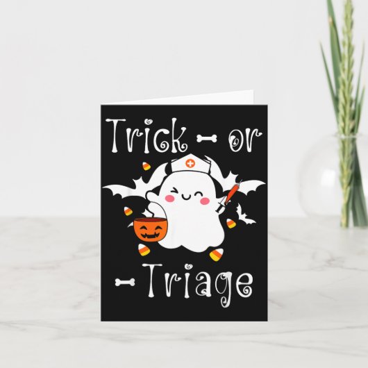 Trick Or Triage Triage Verpleegster Spook Hallowee Kaart (Voorkant)