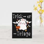 Trick Or Triage Triage Verpleegster Spook Hallowee Kaart (Gele Bloem)