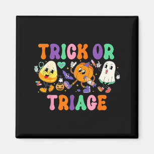 Trick Or Triage Verpleegster Spook Pompoen Hallowe Magneet