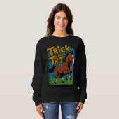 Trick or Trot Horse Design for Equestrian Fans Trui (Voorkant volledig)