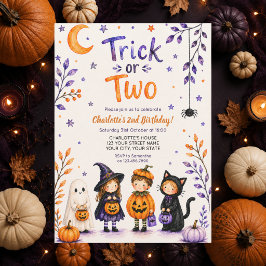 Trick or Two Schattige Halloween 2de Verjaardagsfe Kaart