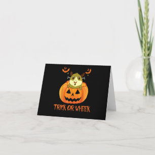Trick Or Wheek Grappige Halloween Pompoen Cavia Kaart