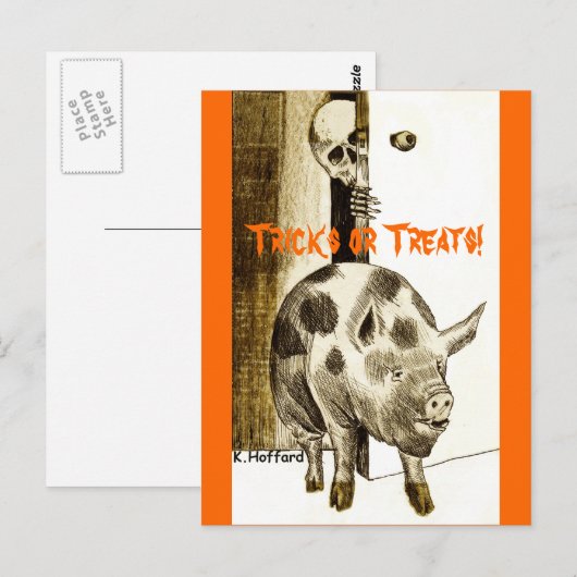 Trick ors treat! briefkaart (Voorkant / Achterkant)