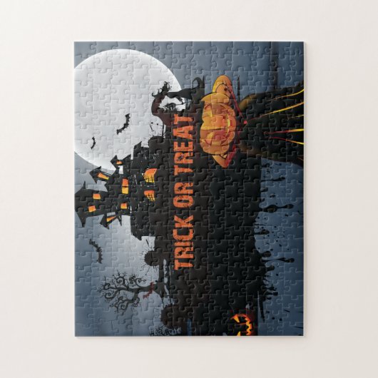 Trick ors treat kasteel legpuzzel (Verticaal)