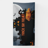 Trick ors treat kasteel spandoek (Verticaal)
