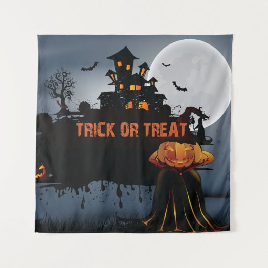 Trick ors treat kasteel wandkleed (Voorkant)