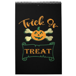 Trick ors treat kruising Halloween pomkin Kalender