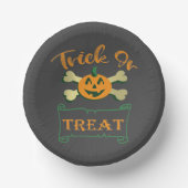 Trick ors treat kruising Halloween pomkin Papieren Kommen (Voorkant)