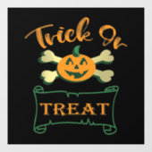 Trick ors treat kruising Halloween pomkin Raamsticker (Vel)
