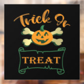 Trick ors treat kruising Halloween pomkin Raamsticker (Vel 2)