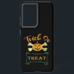 Trick ors treat kruising Halloween pomkin Samsung Galaxy Hoesje<br><div class="desc">Halloween Trick or treat pompografie</div>