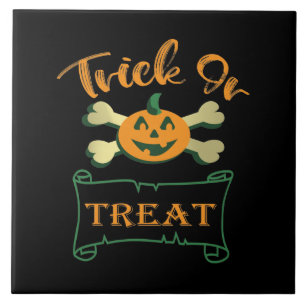 Trick ors treat kruising Halloween pomkin Tegeltje