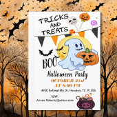 Trick ors treat Schattigee Ghost Halloween Invitat Kaart
