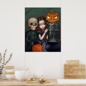 Trick-out of halloween-kunst-afdrukken poster (Keuken)