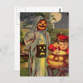 Trick R' Treat Ghost Jack O Lantern Pumpkin Briefkaart (Voorkant / Achterkant)