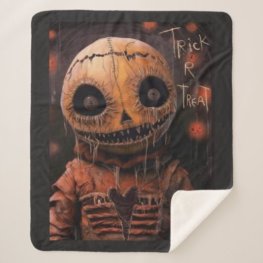 Trick r Treat Skeleton – Spooky Halloween Skeleton Sherpa Deken (Voorkant)