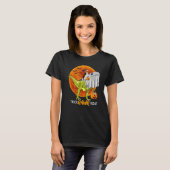 Trick Rawr Treat Beagle Ride Dinosaurus Halloween T-shirt (Voorkant volledig)