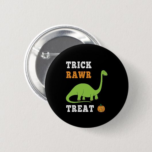 Trick Rawr Treat Cute Halloween Brontosaurus Dino Ronde Button 5,7 Cm (Voorkant /achterkant)