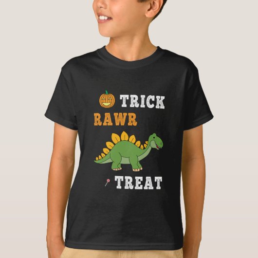 Trick Rawr Treat Cute Halloween Stegosaurus Dino T-shirt (Voorkant)