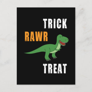 Trick Rawr Treat Cute Halloween Tyrannosaurus Rex Briefkaart