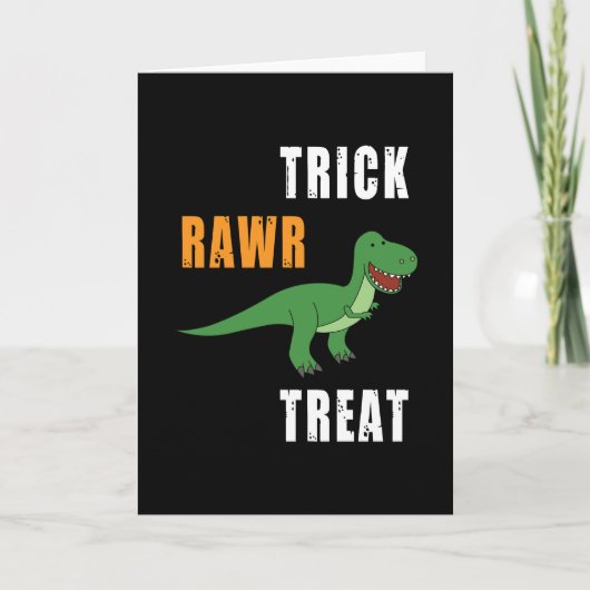 Trick Rawr Treat Cute Halloween Tyrannosaurus Rex Kaart (Voorkant)