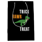 Trick Rawr Treat Cute Halloween Tyrannosaurus Rex Medium Cadeauzakje (Voorkant)