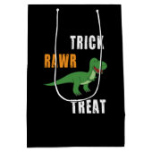 Trick Rawr Treat Cute Halloween Tyrannosaurus Rex Medium Cadeauzakje (Achterkant)