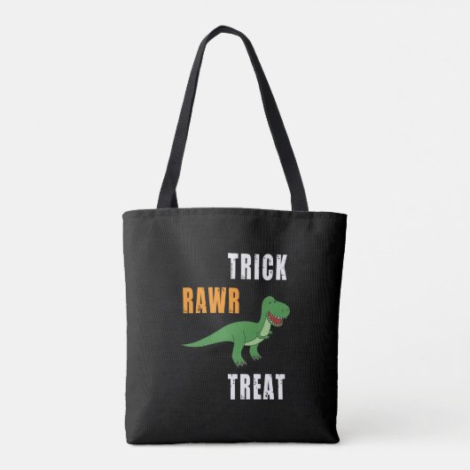 Trick Rawr Treat Cute Halloween Tyrannosaurus Rex Tote Bag (Achterkant)