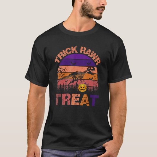 Trick Rawr Treat Dinosaur Rex  Halloween Co T-shirt (Voorkant)