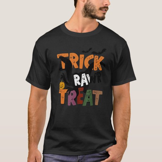 Trick Rawr Treat Dinosaur Rex Mama Saurus Spooky H T-shirt (Voorkant)