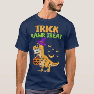 Trick Rawr Treat Dinosaur Tre Witch Pumpkin Funny T-shirt