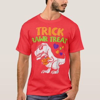 Trick Rawr Treat Dinosaur Trex Toddler Boys Hallow T-shirt