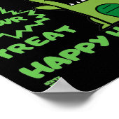 "TRICK RAWR TREAT" grappige halloween dinosaurus Poster (Hoek)