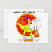 Trick Rawr Treat Halloween Corgi T Rex Dinosaur Briefkaart (Voorkant / Achterkant)