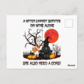 Trick Rawr Treat Halloween Corgi T Rex Dinosaur Briefkaart (Achterkant)