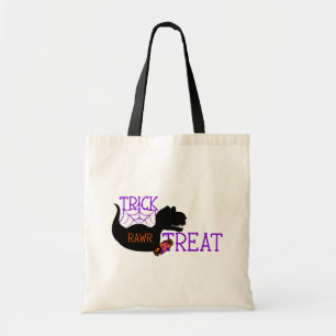Trick Rawr Treat Halloween Dinosaur Canvas tas