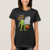 Trick Rawr Treat Halloween Rex Dinosaur Ghost Boy T-shirt (Voorkant)