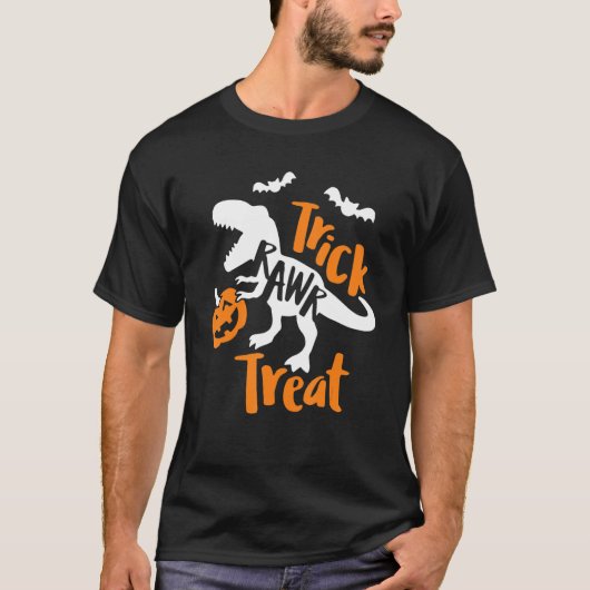Trick Rawr Treat Halloween Trick or treat Trex Tea T-shirt (Voorkant)
