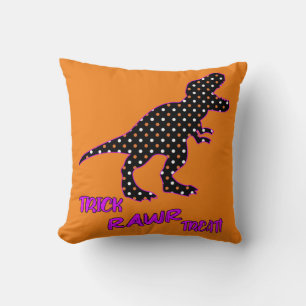 Trick RAWR Treat! - Halloween Tyrannosaurus Rex Kussen