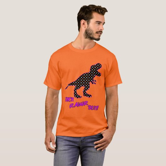 Trick RAWR Treat! - Halloween Tyrannosaurus Rex T-shirt (Voorkant volledig)