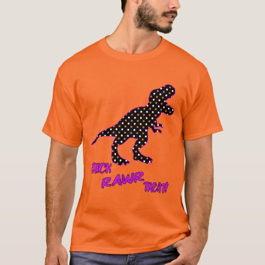 Trick RAWR Treat! - Halloween Tyrannosaurus Rex T-shirt (Voorkant)