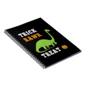 Trick Rawr Treat Schattige Halloween Brontosaurus  Notitieboek (Rechterzijde)