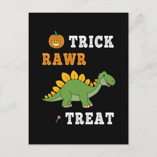 Trick Rawr Treat Schattige Halloween Stegosaurus D Briefkaart