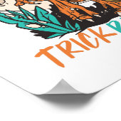 Trick Rawr Treat T Rex Dinosaur Skeleton Halloween Poster (Hoek)