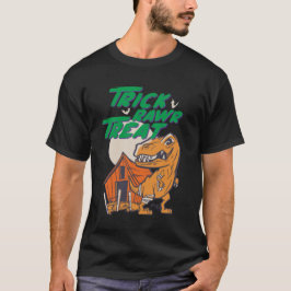 Trick Rawr Treat T Rex Funny Halloween Dinosaur T-shirt