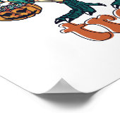 Trick Rawr Treat Zombie T Rex Halloween Dinosaur Poster (Hoek)