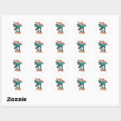 Trick Rawr Treat Zombie T Rex Halloween Dinosaur Ronde Sticker (Vel)