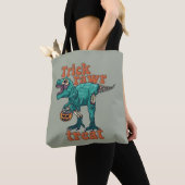 Trick Rawr Treat Zombie T Rex Halloween Dinosaur Tote Bag (Dichtbij)